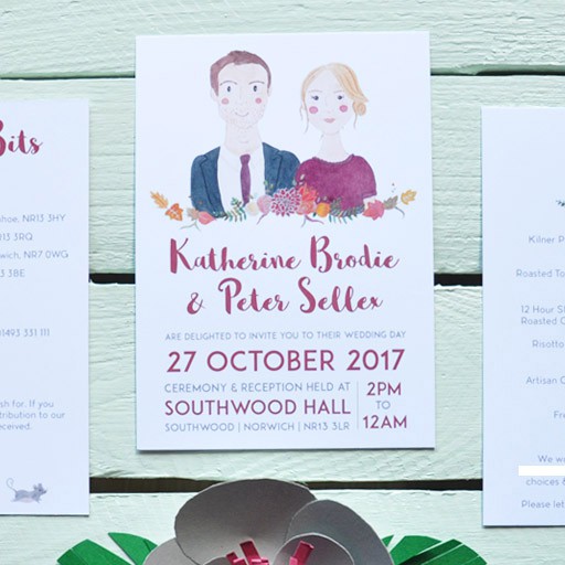 Three-piece wedding invitation