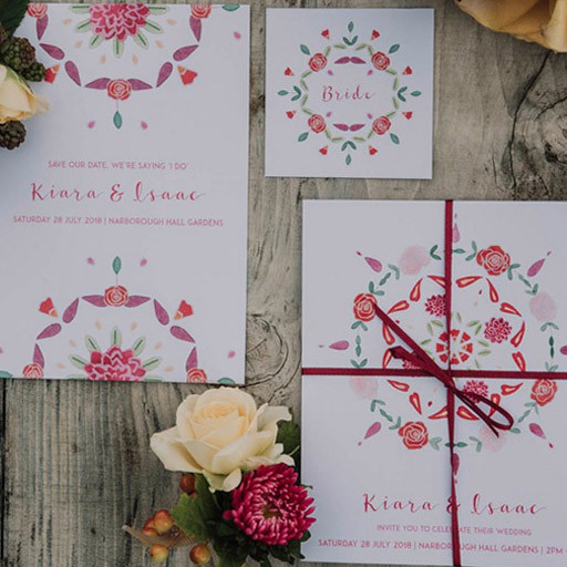 Indian Boho wedding stationery collection