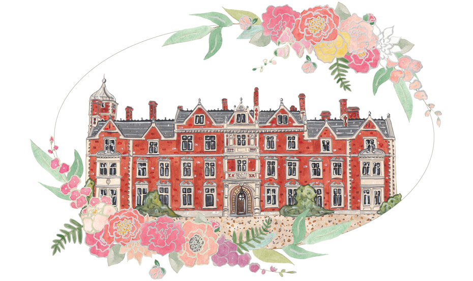 July Calendar page Sandringham Flower Show illustration. Illustration of Sandringham Flower Show