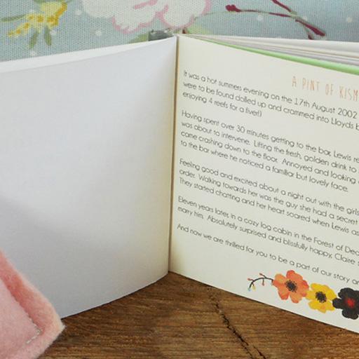 Little Bespoke Book wedding invitation love story page