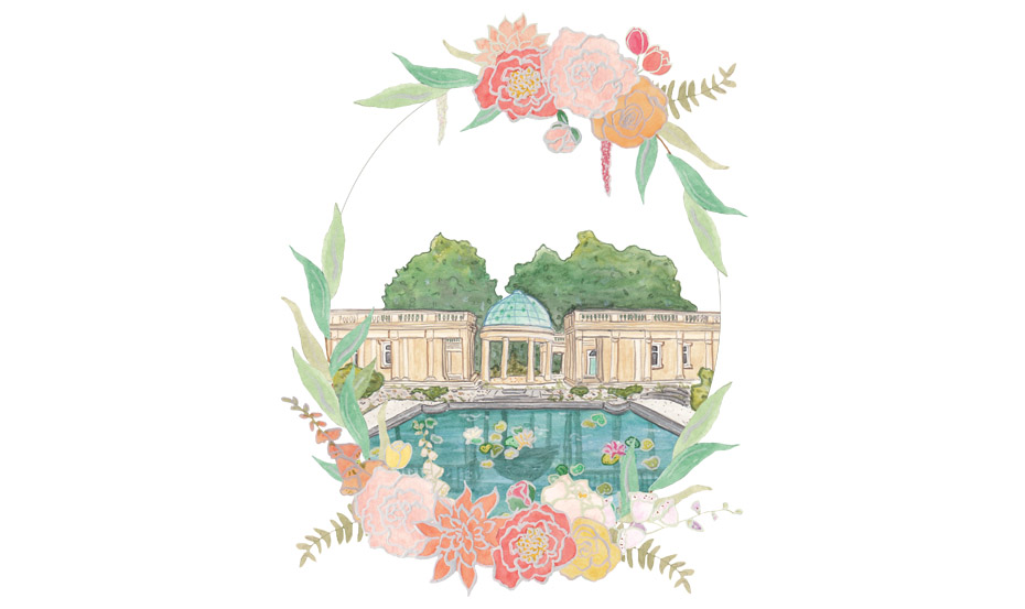 March Calendar page Eaton Park illustration. Illustration of Eaton Park